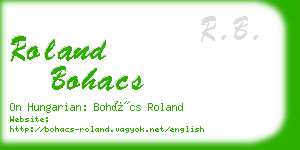 roland bohacs business card